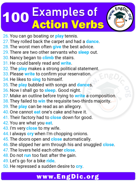 Action Part Of A Sentence