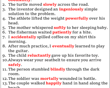 100 Examples of Adverbs of Manner in Sentences