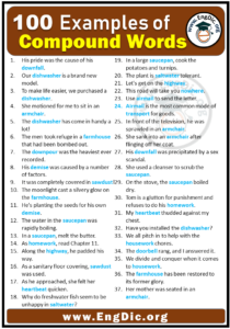 100 Examples of Compound Words in Sentences - EngDic