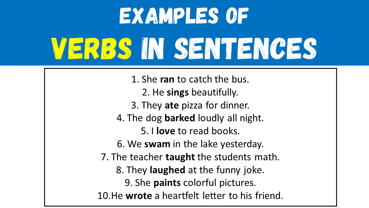 100 Examples of Verbs in Sentences PDF - EngDic