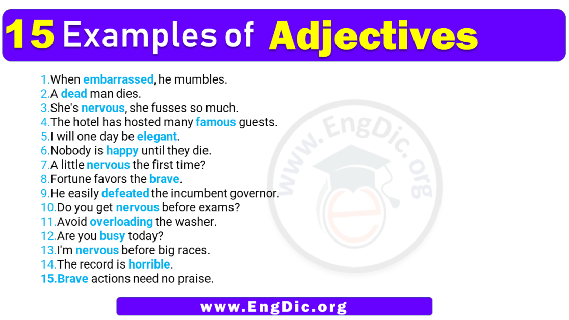 15 Examples of Adjectives in Sentences - EngDic