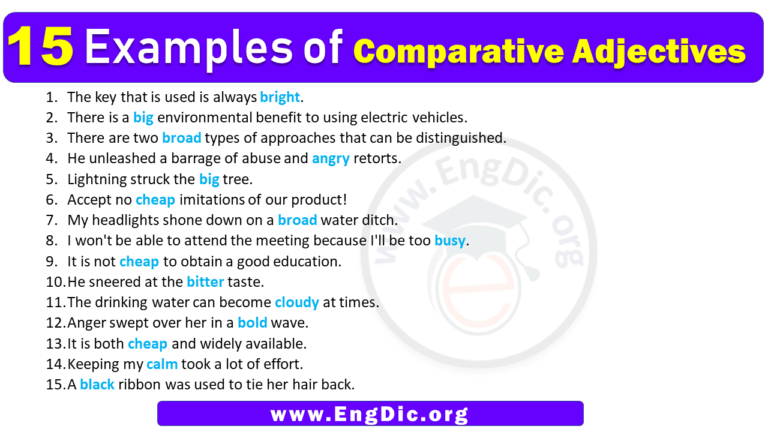 15 Examples of Comparative Adjectives in Sentences - EngDic