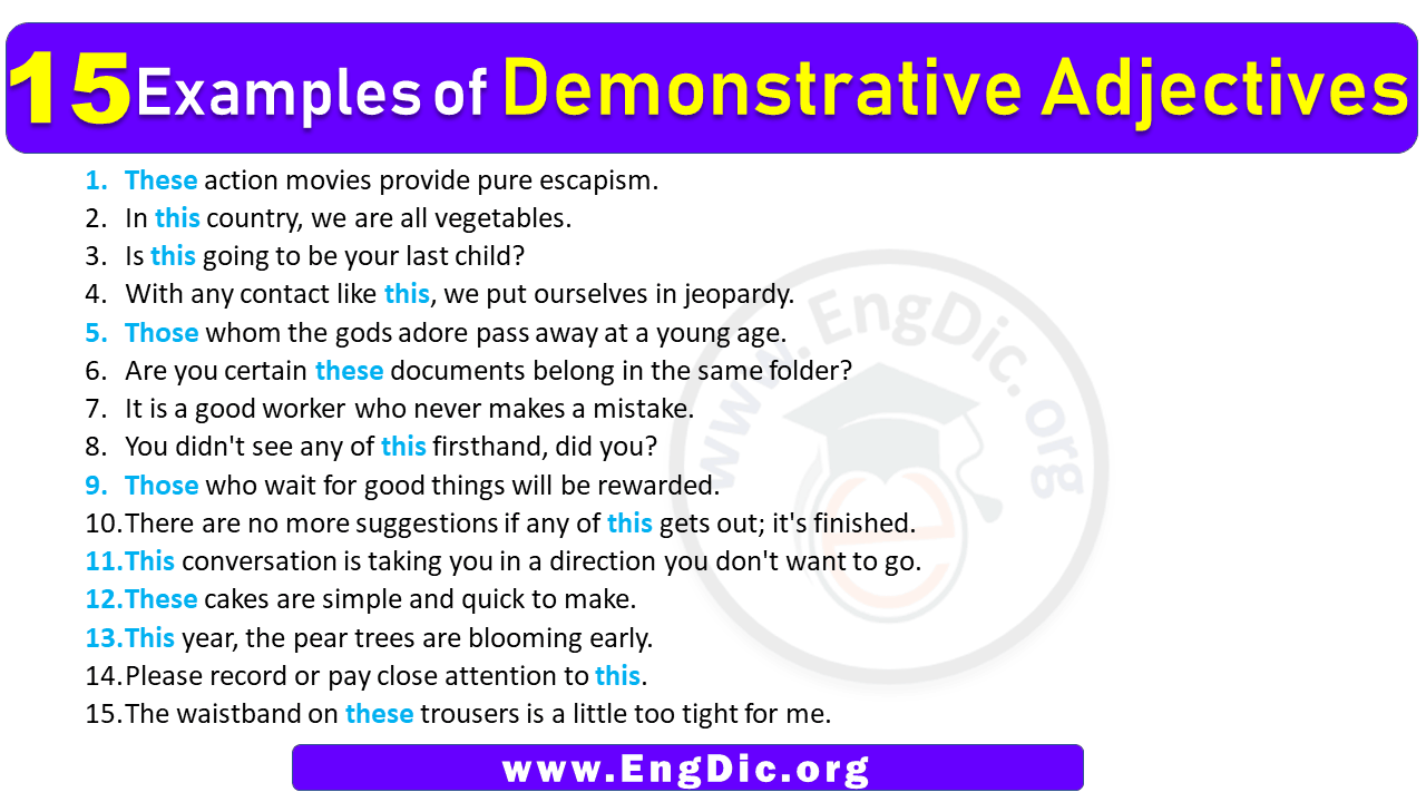 15 Examples of Demonstrative Adjectives in Sentences