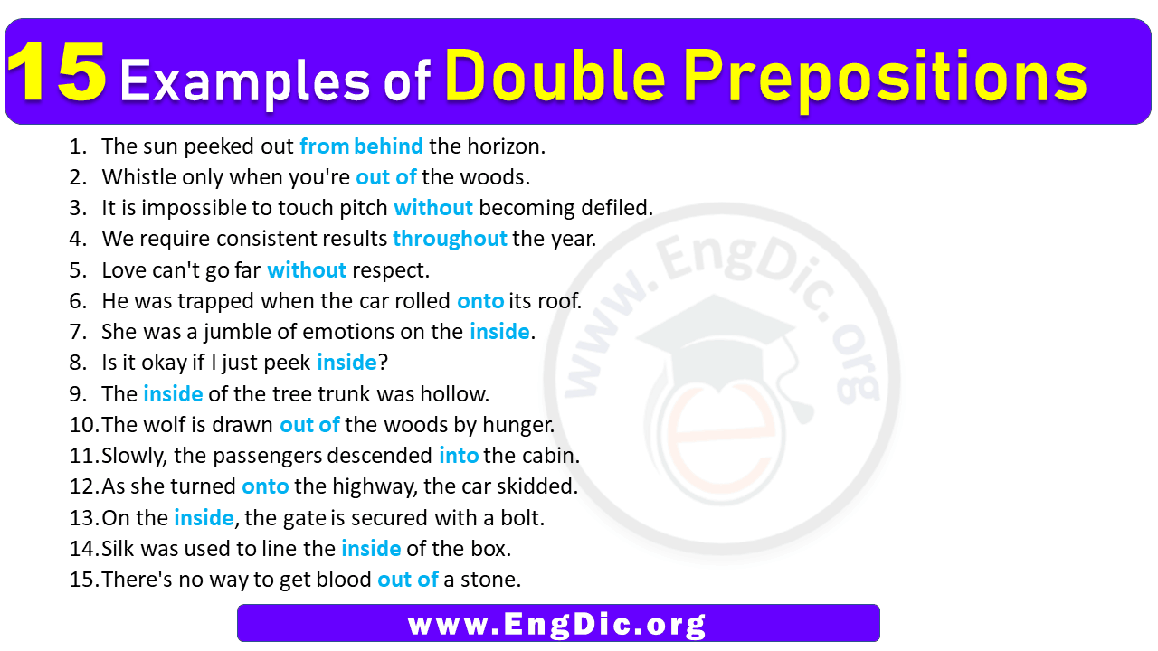 15 Examples of Double Prepositions in Sentences