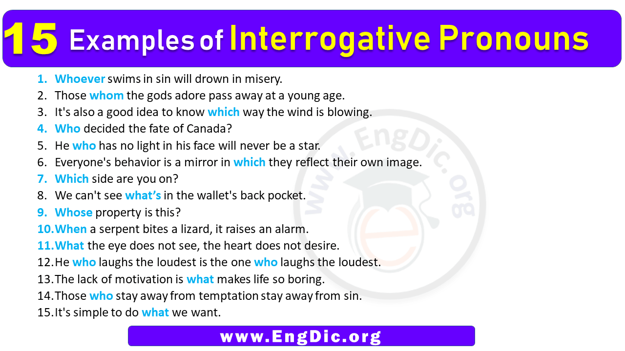 Interrogative Pronouns  Definition, Examples & List