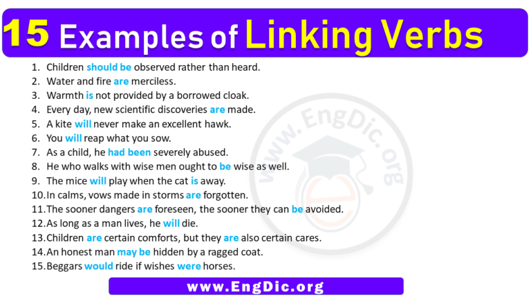 5 Linking Verbs Sentences