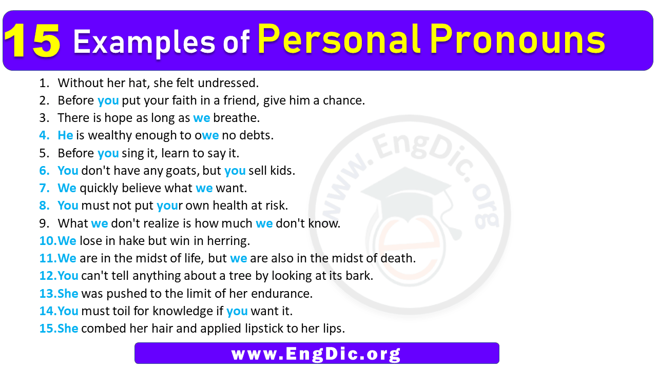 15 Examples of Personal Pronouns in Sentences