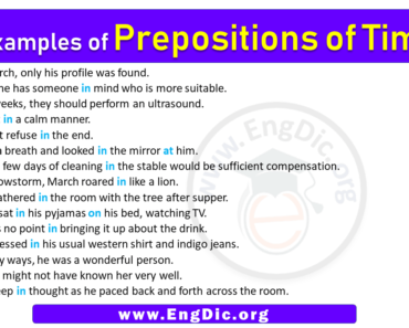 15 Examples of Prepositions of time