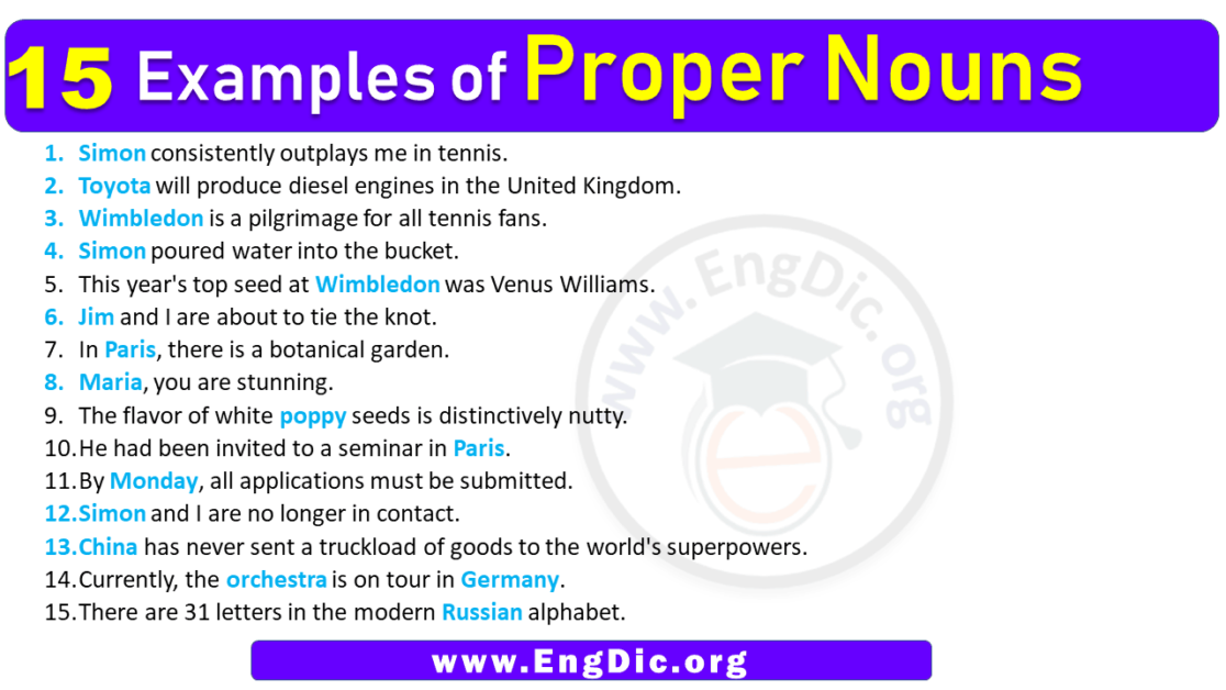 15 Examples Of Proper Nouns In Sentences Engdic