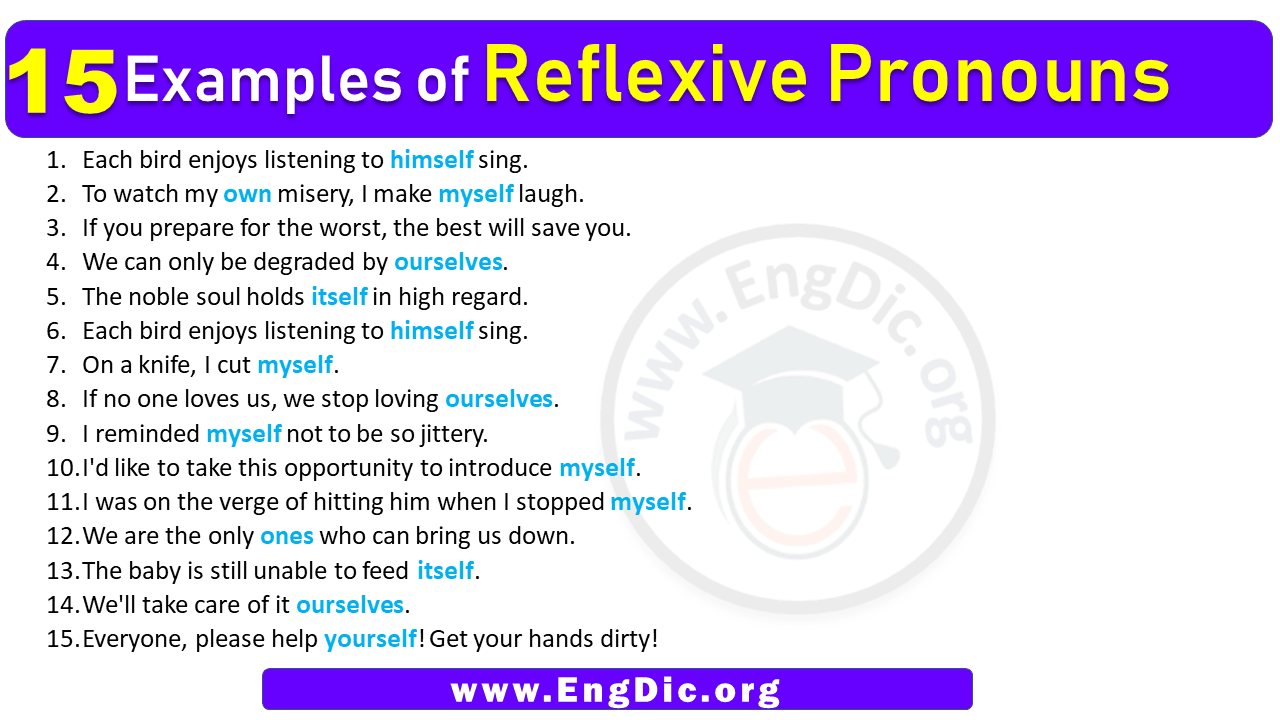 15 Examples Of Reflexive Pronouns In Sentences EngDic