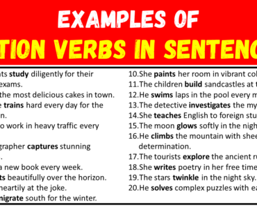 20 Examples of Action Verbs in Sentences