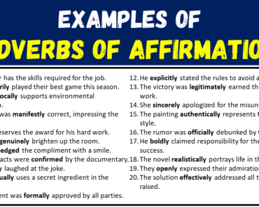 20 Examples of Adverbs of Affirmation in Sentences