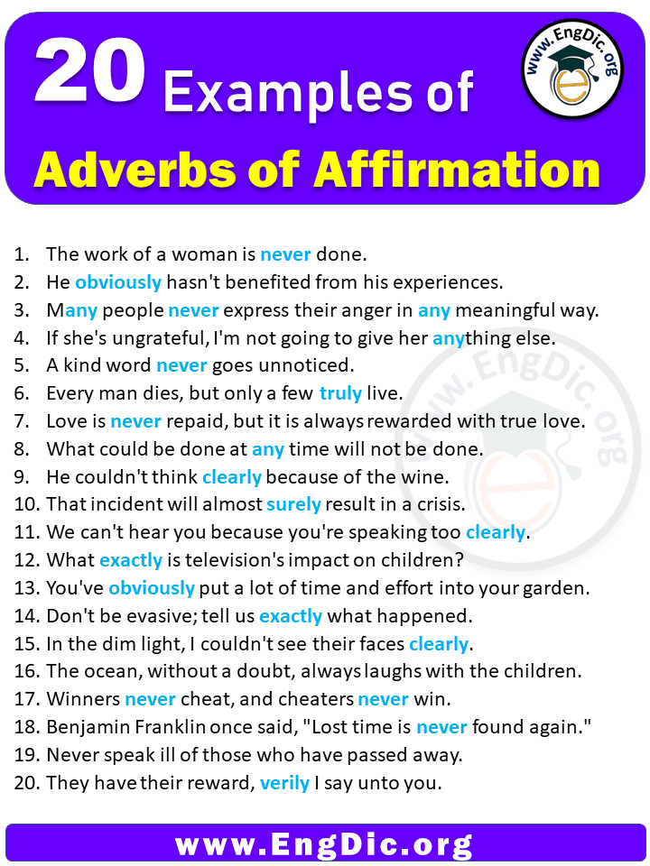 20-examples-of-adverbs-of-affirmation-in-sentences-engdic