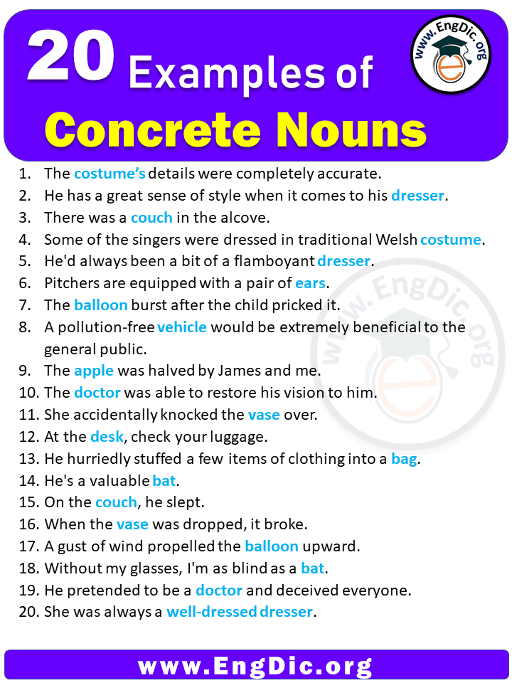 concrete noun examples