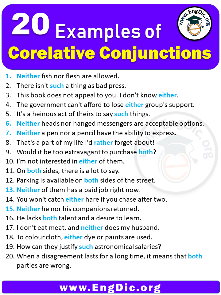 20 Examples of Corelative Conjunctions in Sentences