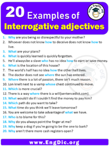 20 Examples of Interrogative Adjectives in Sentences
