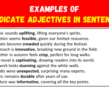 20 Examples of Predicate Adjectives in Sentences