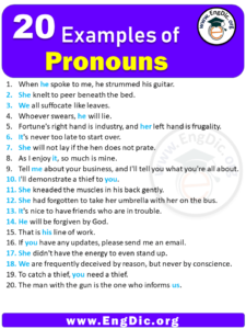 20 Examples of Pronouns in Sentences - EngDic