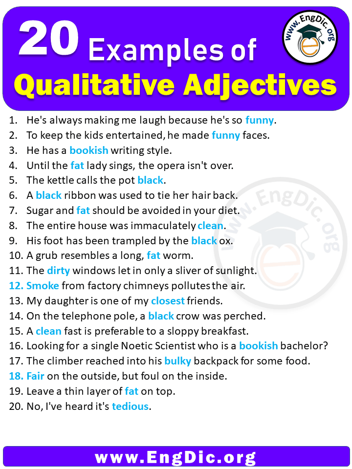 Qualitative Adjectives Exercises