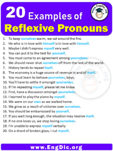 20 Examples of Reflexive Pronouns in Sentences - EngDic