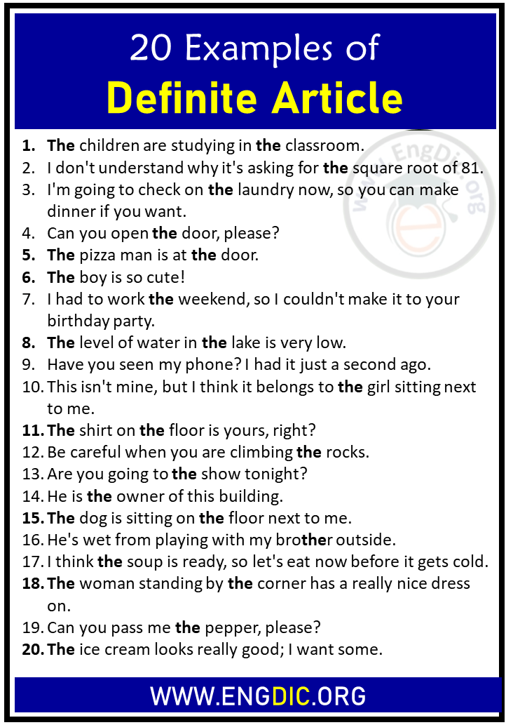 definite article in research papers