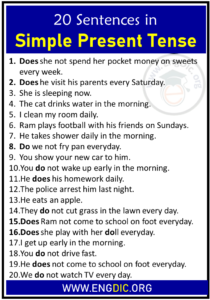 20 Examples of Simple Present Tense Sentences - EngDic