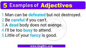 Examples Of Adjectives In Sentences Engdic