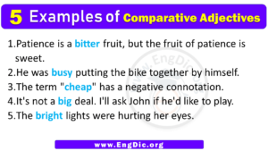 5 Examples of Comparative Adjectives in Sentences