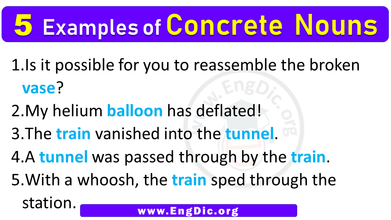 5 Examples of Concrete Nouns in Sentences