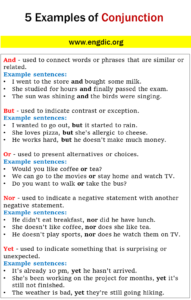 5 Examples of Conjunctions in Sentences - EngDic