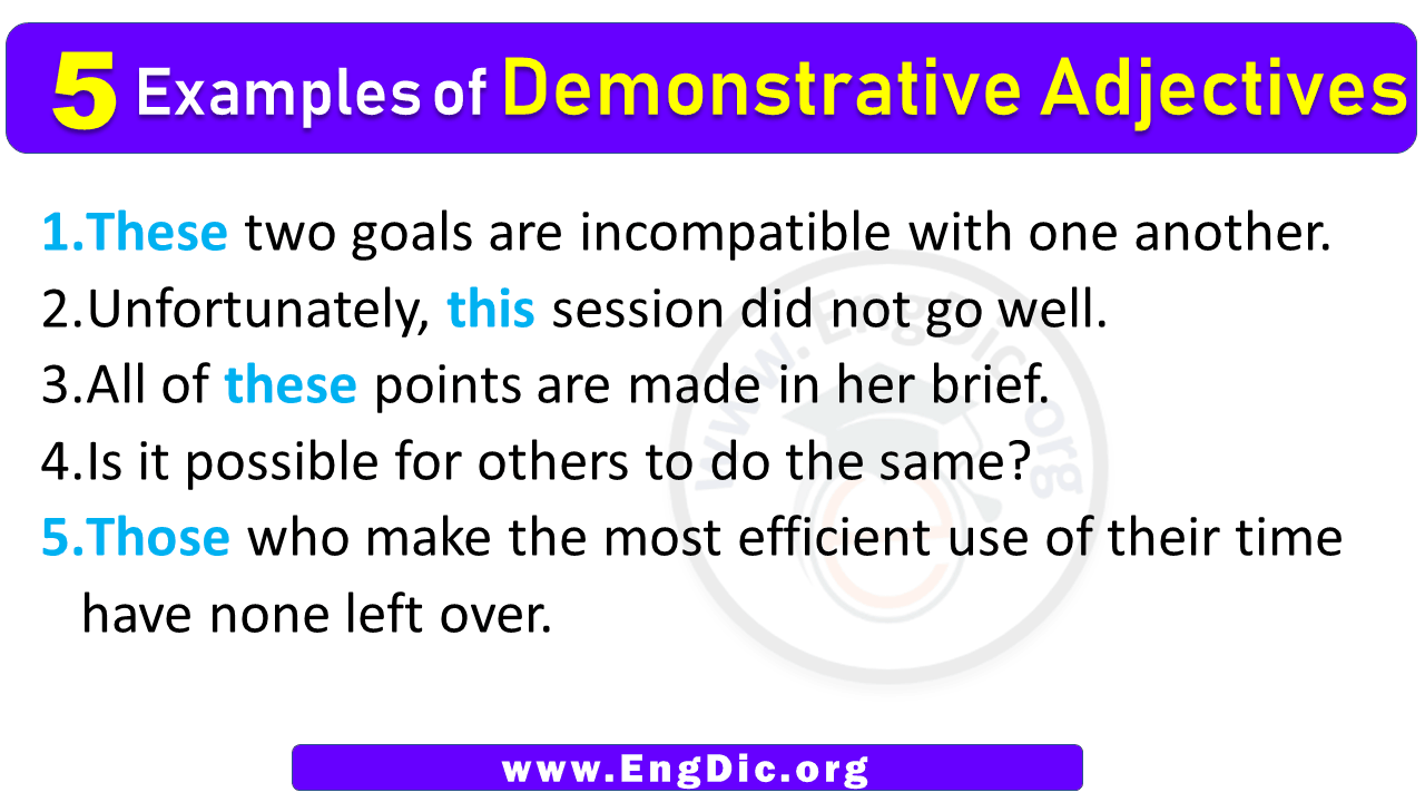 5 Examples of Demonstrative Adjectives in Sentences