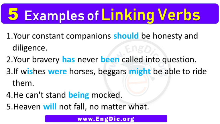5 Examples Of Linking Verbs