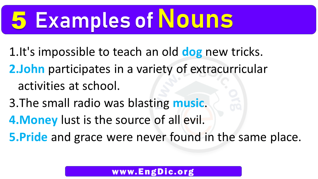 5 Examples of Noun in Sentences