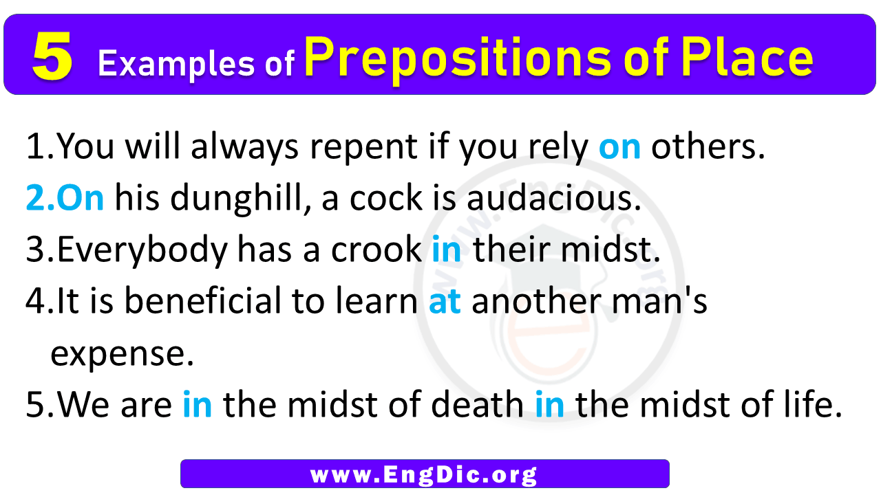 5 Examples of Prepositions of Place in Sentences