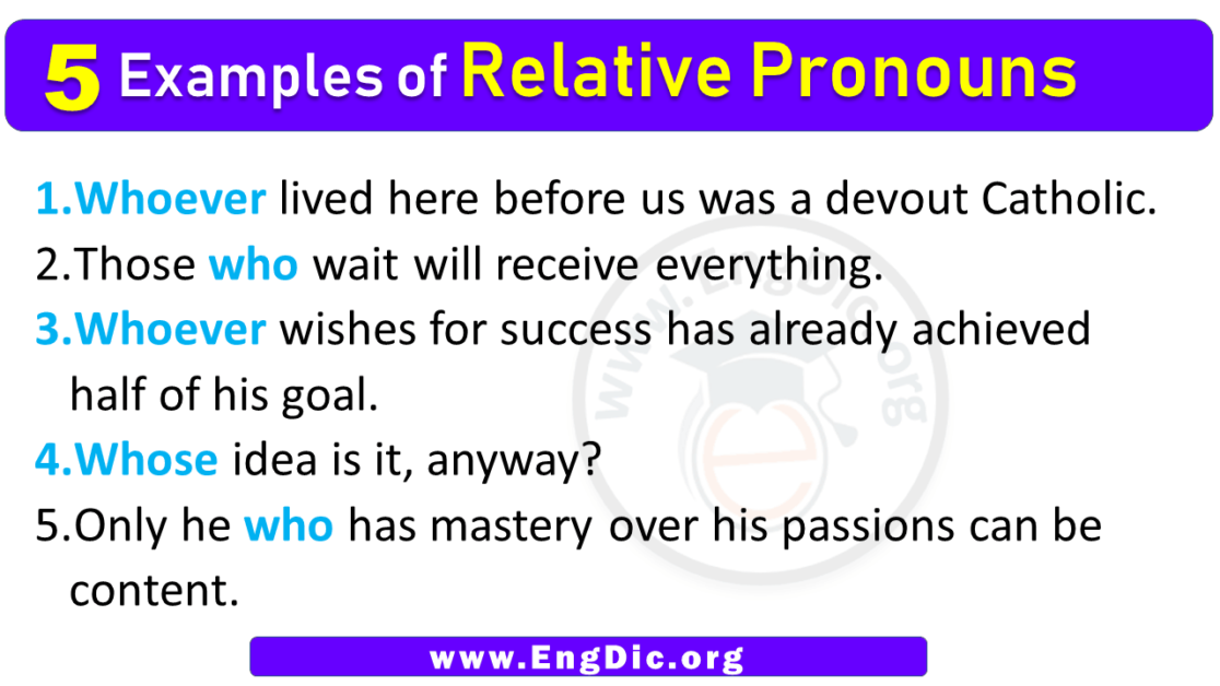 5 Examples Of Relative Pronouns In Sentences - EngDic