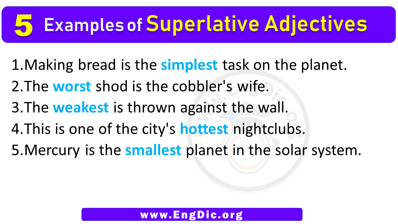 5 Examples of Superlative Adjectives in Sentences