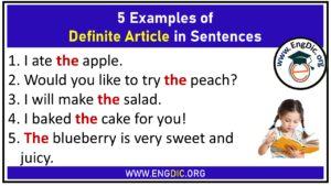 5 Examples of Definite Articles - EngDic