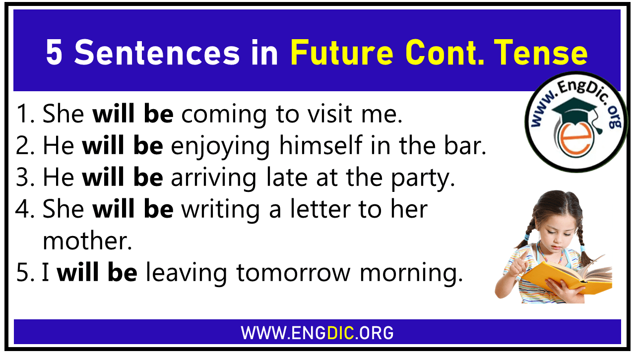 5 Sentences in Future Continuous Tense