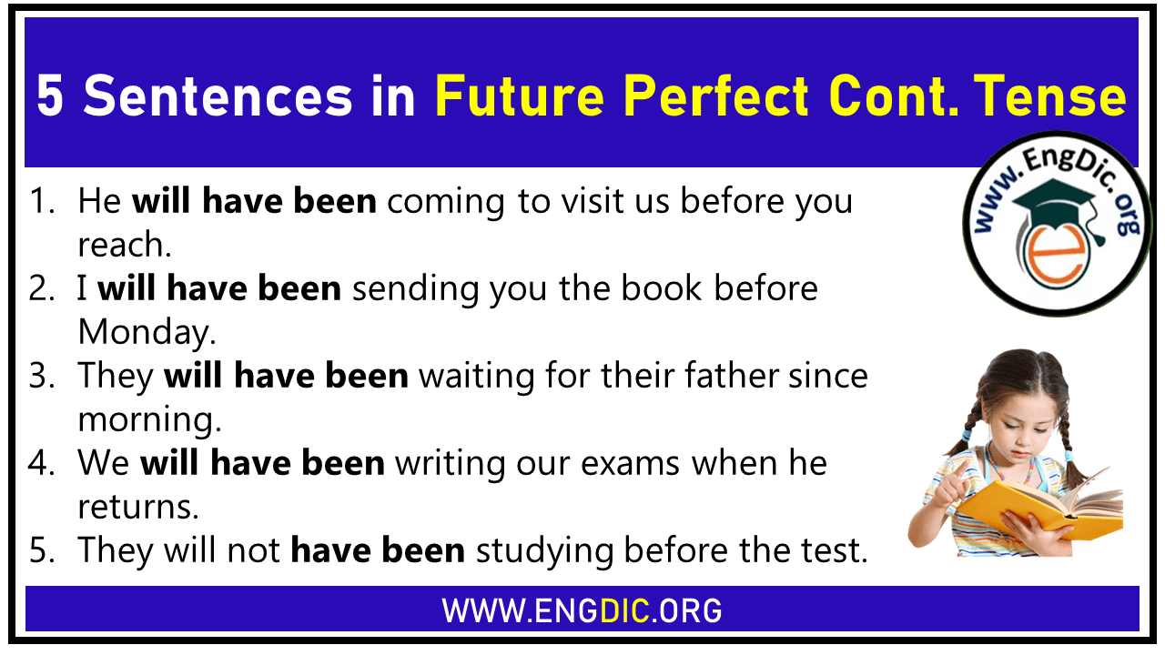 5 Sentences in Future Perfect Continuous Tense