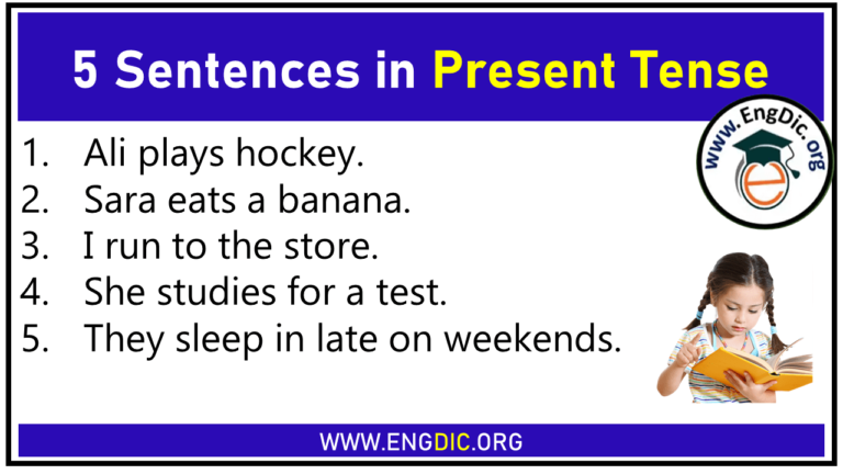 5 sentences using the present tense of the verb examples