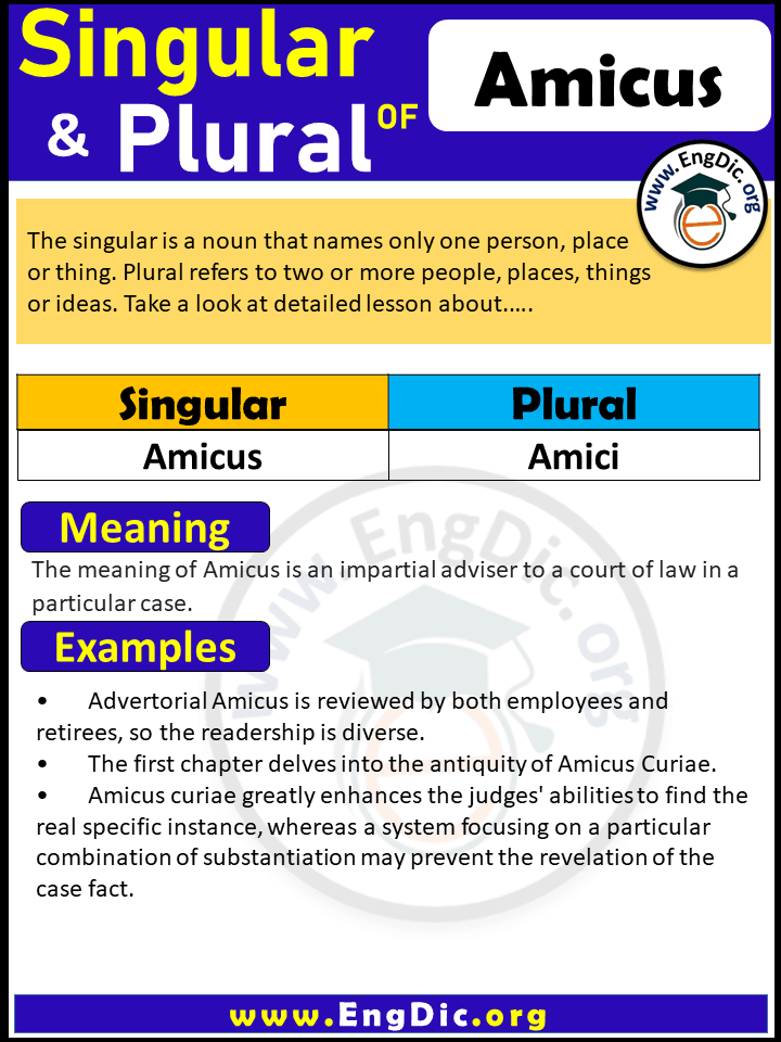Amicus Plural, What is the plural of Amicus?