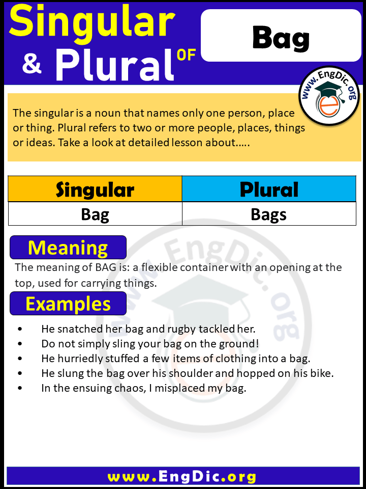 Bag Plural, What is the plural of Bag?