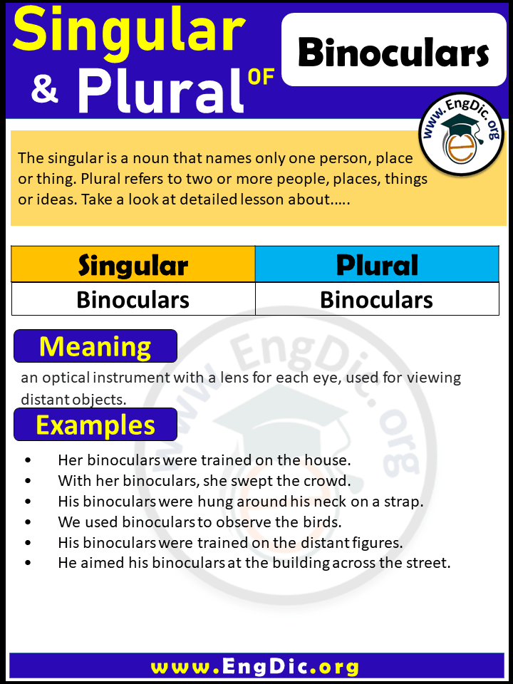 Binoculars Plural, What is the plural of Binoculars?