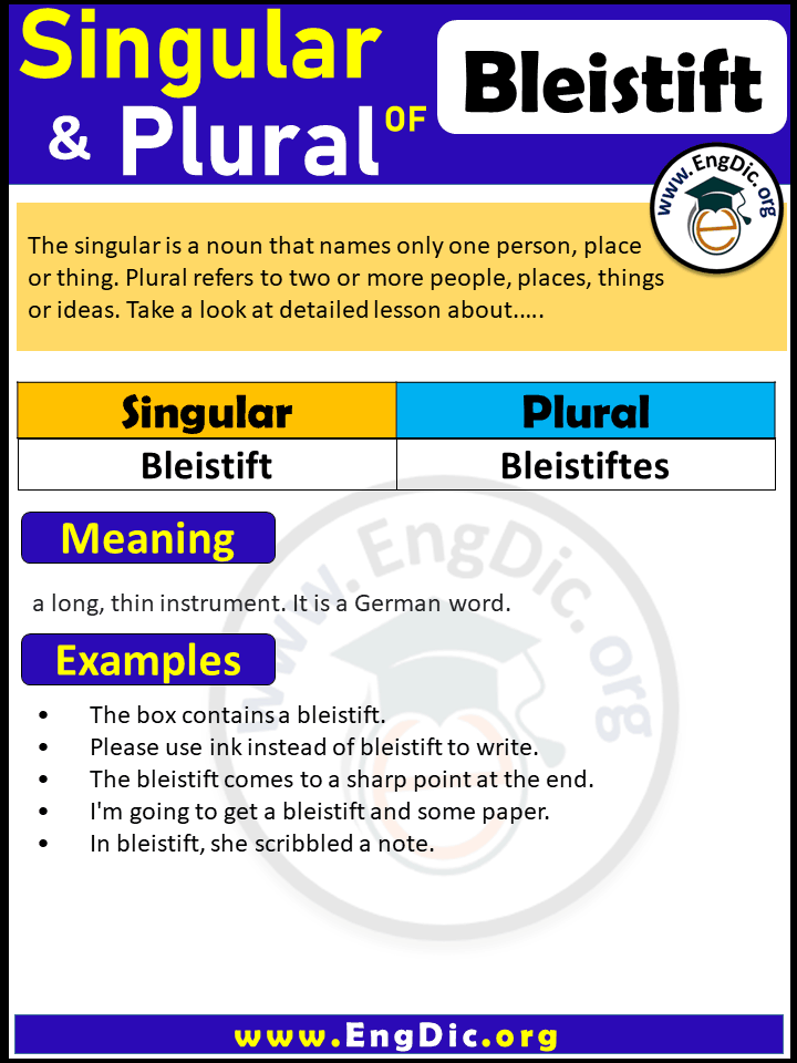 Bleistift Plural, What is the plural of Bleistift?