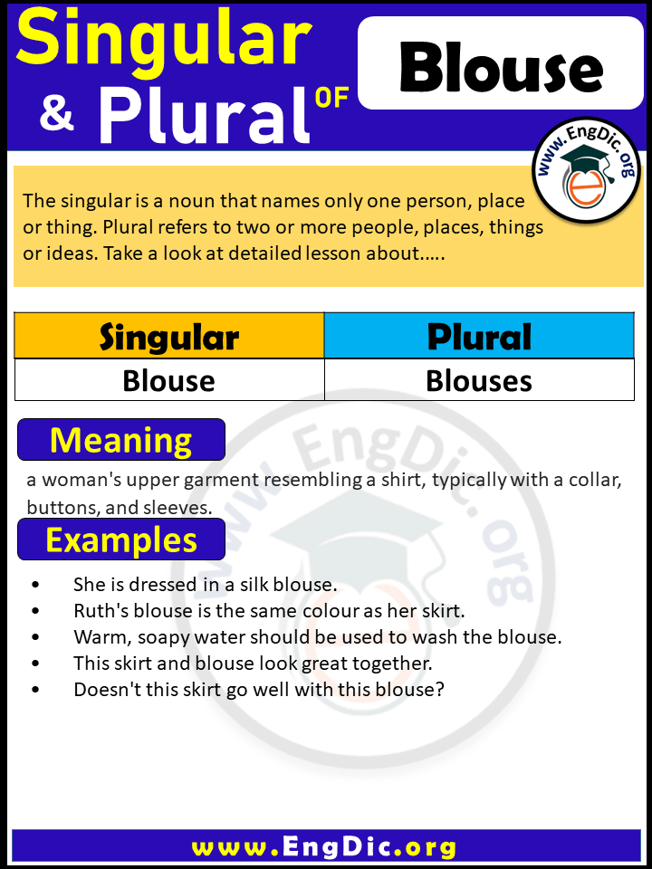 Blouse Plural, What is the plural of Blouse?