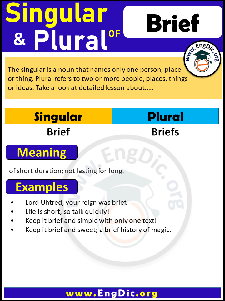 Brief Plural, What is the plural of Brief?