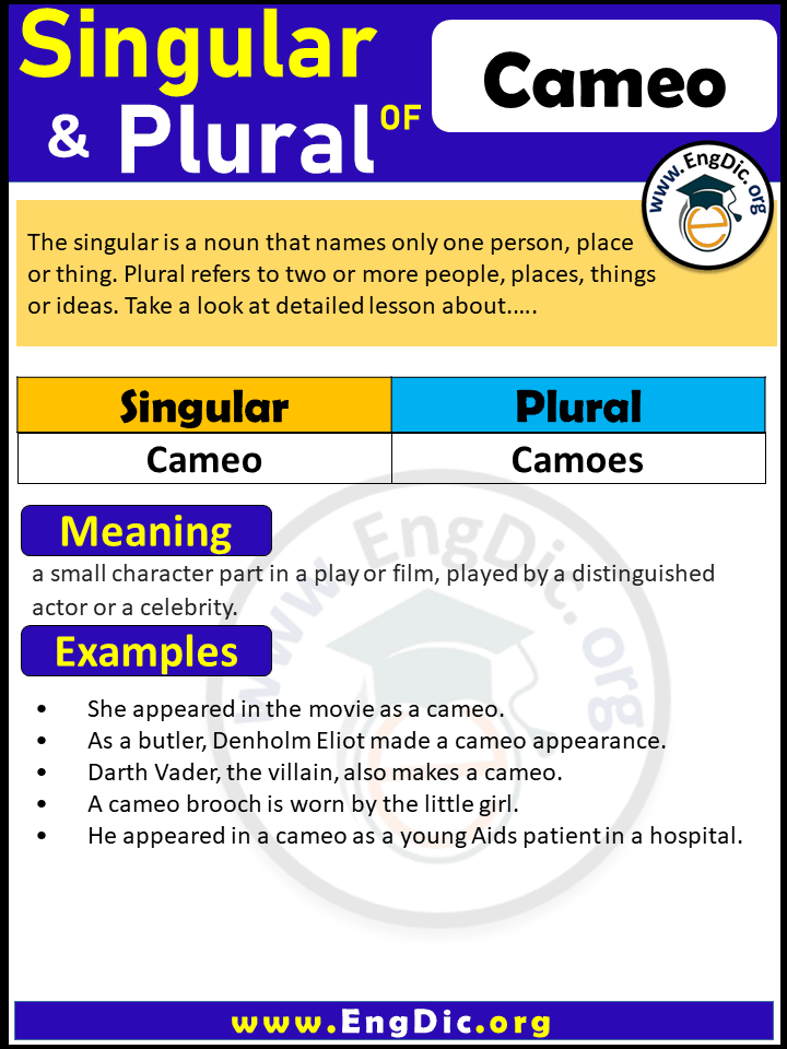 Cameo Plural, What is the plural of Cameo?