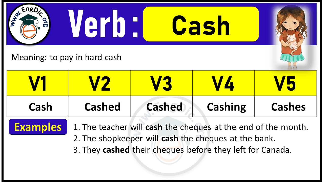 Cash Past Tense, V1 V2 V3 V4 V5 Forms of Cash, Past Simple and Past Participle