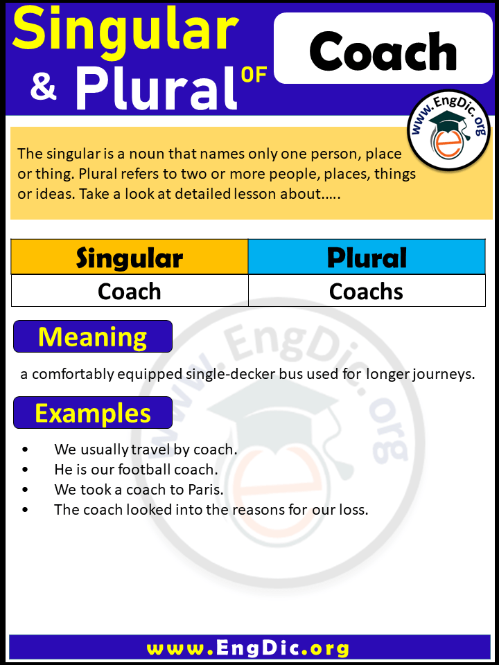 Coach Plural, What is the Plural of Coach?