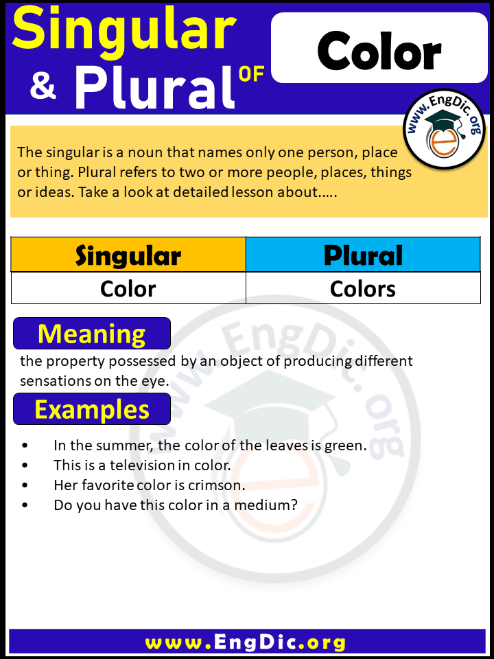 Color Plural, What is the Plural of Color?